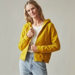 American Giant Women’s Mustard Yellow Full Zip Hoodie Sweatshirt Size Large NWOT